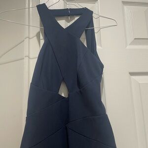 BCBGMaxAzria Blue Halter Bodycon Dress